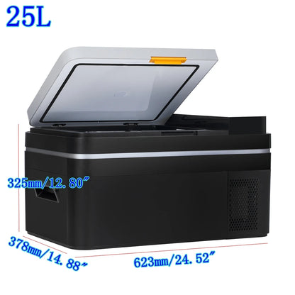 Mini Koelkast - Auto Koelkast - Mini Fridge - Frigo - Draagbare - Kleine -Compressor Koelbox - Elektrische Vriesbox - Enkel Zone - Digitaal Display - Compacte -  220V - 25L - 62.3 x 37.8 x 37 cm - Zwart