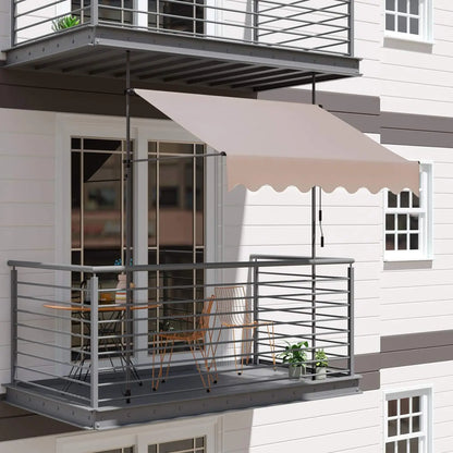 Klemluifel - Zonneluifel - Balkonluifel - Terras-luifel - UV- en Waterbestendig - Aluminium Frame - Handzwengel - Buiten - 200x120 cm- voor Balkon - Tuin - en Terras - Grijs