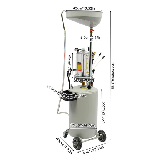 Afvalolie Opvang – Olieopvangbak – Olieafscheider – Olieopvangset – Olieopvangtank – 70 Liter Capaciteit – Vacuümtechniek - QUORE
