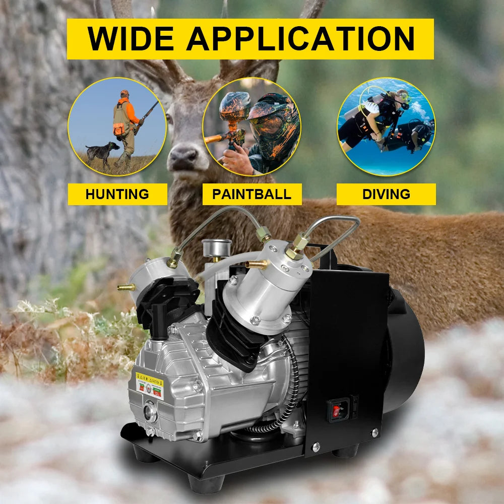 TUXING TXEDM041 PCP Air Compressor Double Cylinder 4500Psi 300Bar For 6.8L Scuba Diving Tank 2200W 50L/Min