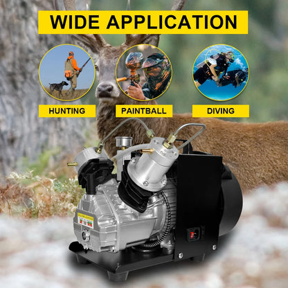 TUXING TXEDM041 PCP Air Compressor Double Cylinder 4500Psi 300Bar For 6.8L Scuba Diving Tank 2200W 50L/Min
