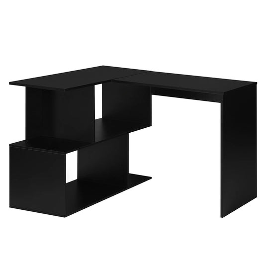Computer Bureau - L-Vorm - Gaming Bureau - Gaming Tafel - Computer Tafel - Hoekbureau - 100x40x77cm - Laptoptafel - Ruimte voor Boeken - en Documenten - Zwart