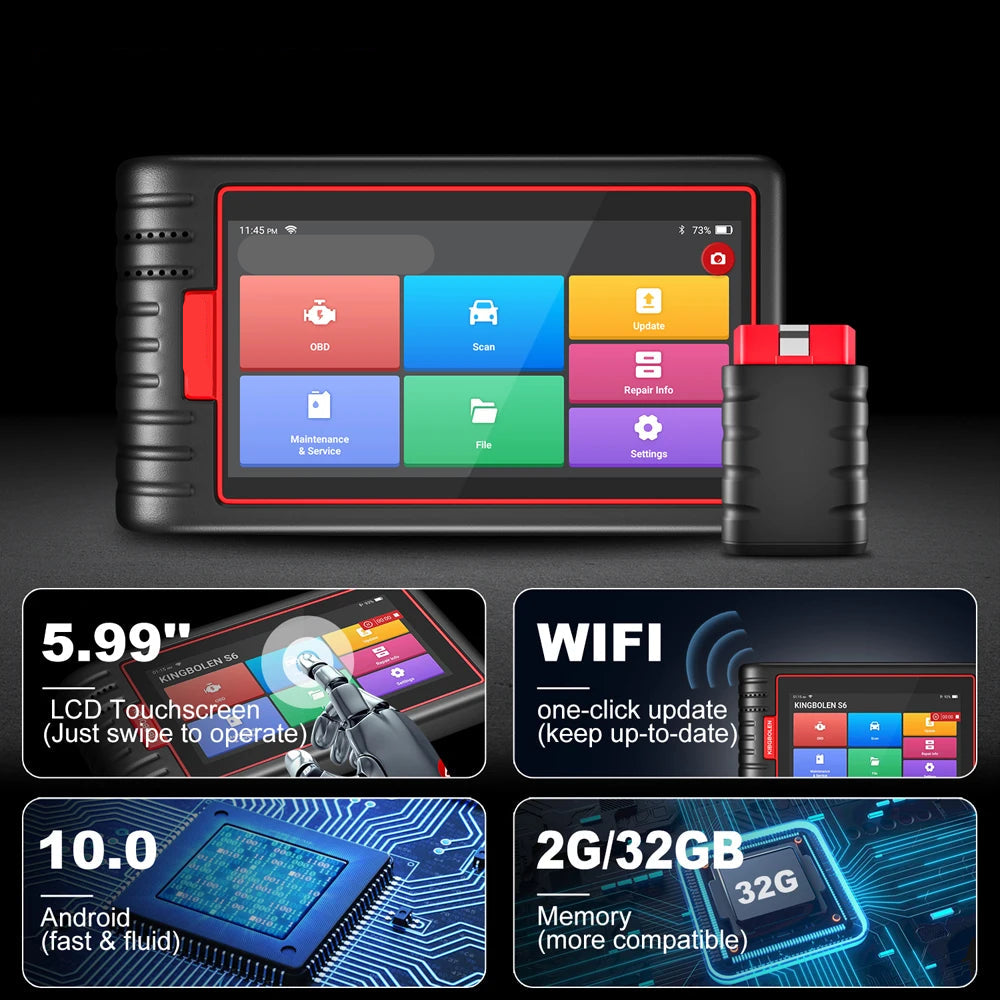 OBD2 Scanner - OBD - Diagnosecomputer - Storing Verwijderen - Uitleesapparatuur - Auto Uitlezen - Diagnose apparatuur voor auto's - met Volledige Systeemdiagnose & 28 Resetfuncties – Gratis Beveiligde Voertuigtoegang en Levenslange Updates
