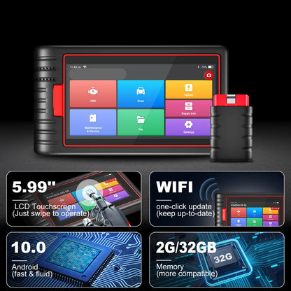 OBD2 Scanner - OBD - Diagnosecomputer - Storing Verwijderen - Uitleesapparatuur - Auto Uitlezen - Diagnose apparatuur voor auto's - met Volledige Systeemdiagnose & 28 Resetfuncties – Gratis Beveiligde Voertuigtoegang en Levenslange Updates