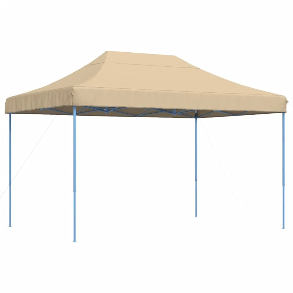 Partytent - Paviljoen - Tent - Easy Up Partytent - Opvouwbare Partytenten - Tuinpaviljoen - 410x279x315 cm - Geschikt voor Familiecamping & Tuinactiviteiten - Beige