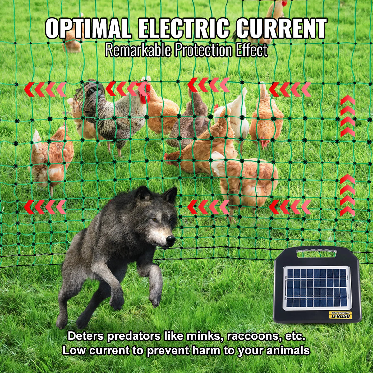 Elektrische afrastering - hekwerk - afrastering - tuinafrastering - 48“ H x 100” L - met palen & dubbel gepunte palen Utility Portable Mesh - voor eenden - 48in100ft