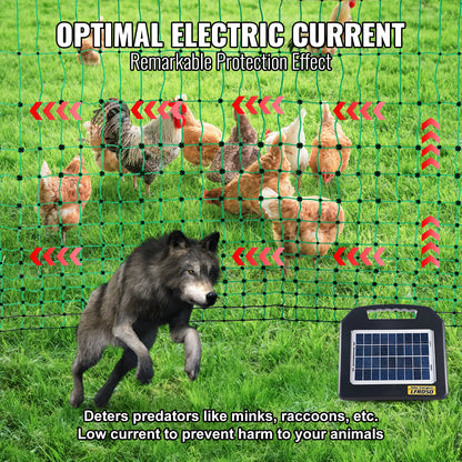 Elektrische afrastering - hekwerk - afrastering - tuinafrastering - 48“ H x 164” L - met palen & dubbel gepunte palen Utility Portable Mesh - voor eenden - 48in164ft