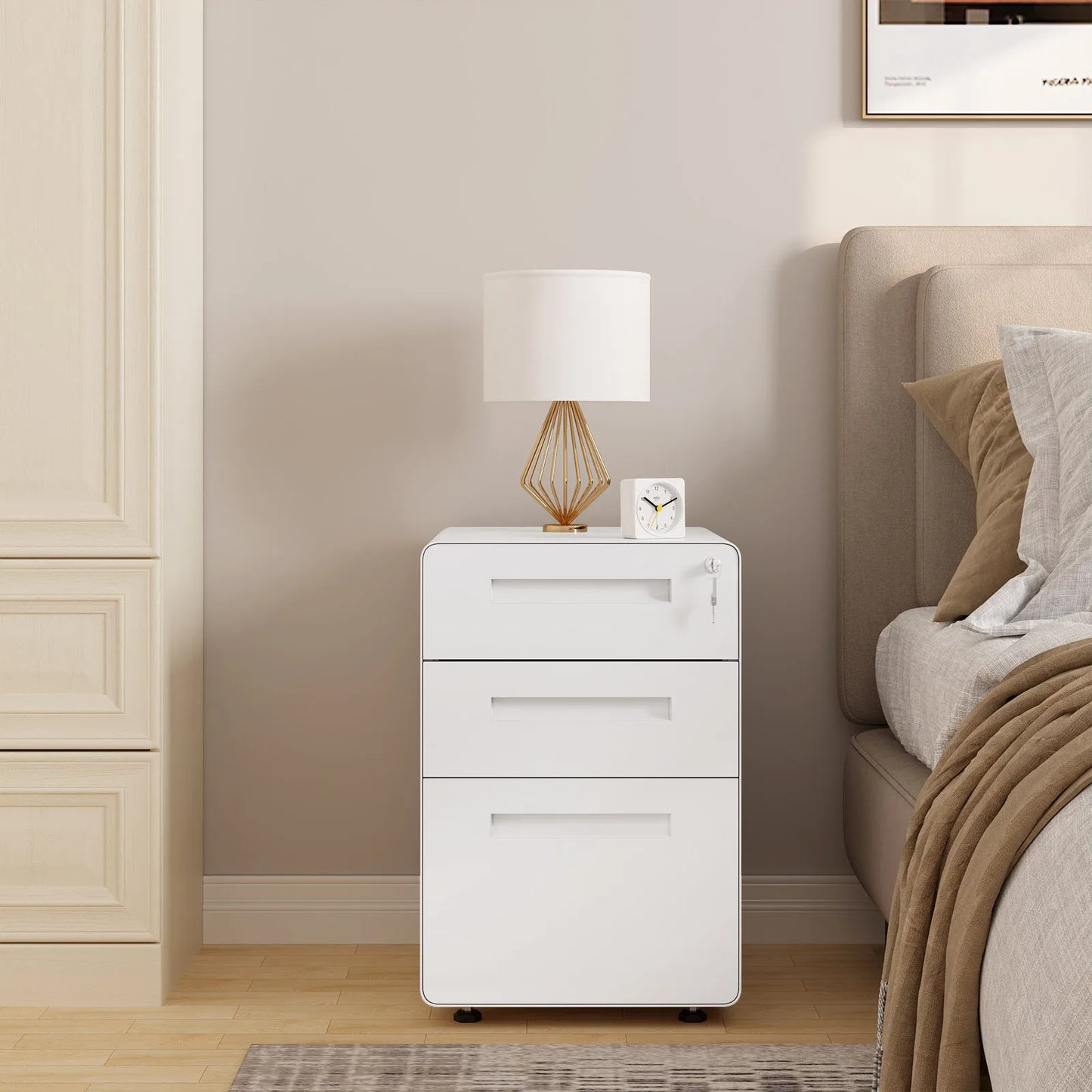 Metalen Ladeblok – Ladekast – Ladekast Met Wielen – Archiefkast – Bureau Organizer – Verrijdbaar Met Remmen – Centraal Slot Veilig