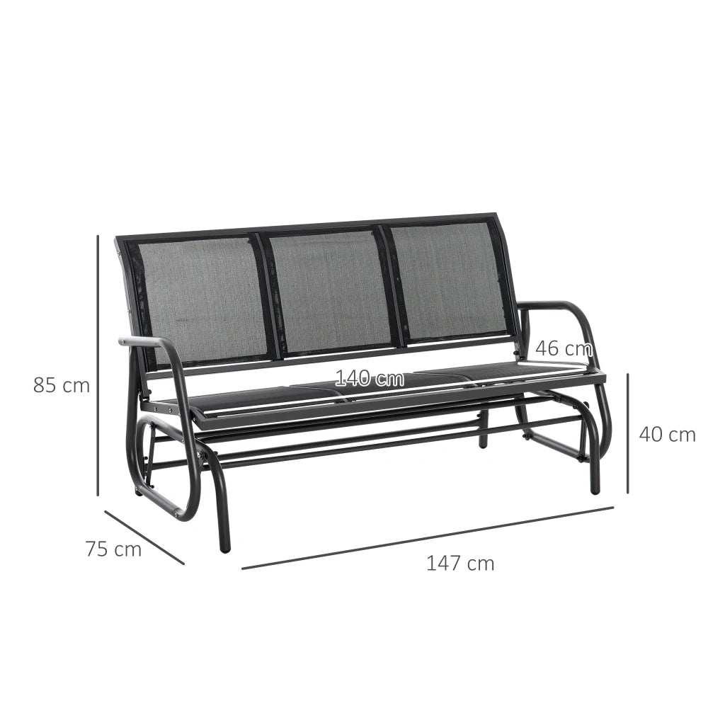 Tuinbank – Tuinmeubel – Schommelbank – Buitenbank – 3-Persoons – Metalen Frame – Weerbestendig Mesh