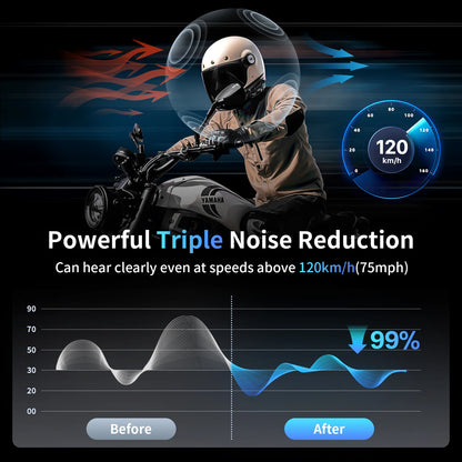 Motorfietsintercom - Helmintercom - MotorfietshelmHeadset - Bluetooth Helmintercom - Helm - Motorfietsaccessoires - 10 Riders - 2000M - QUORE