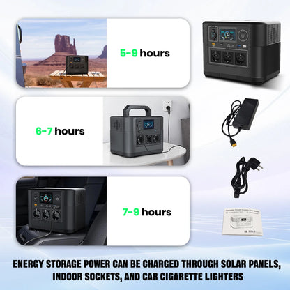 Draagbare Powerstation – Mobiele Generator – Energiecentrale – Stroomvoorziening – Noodstroom – 1200W Vermogen – 1008Wh LiFePO4 Batterij - QUORE