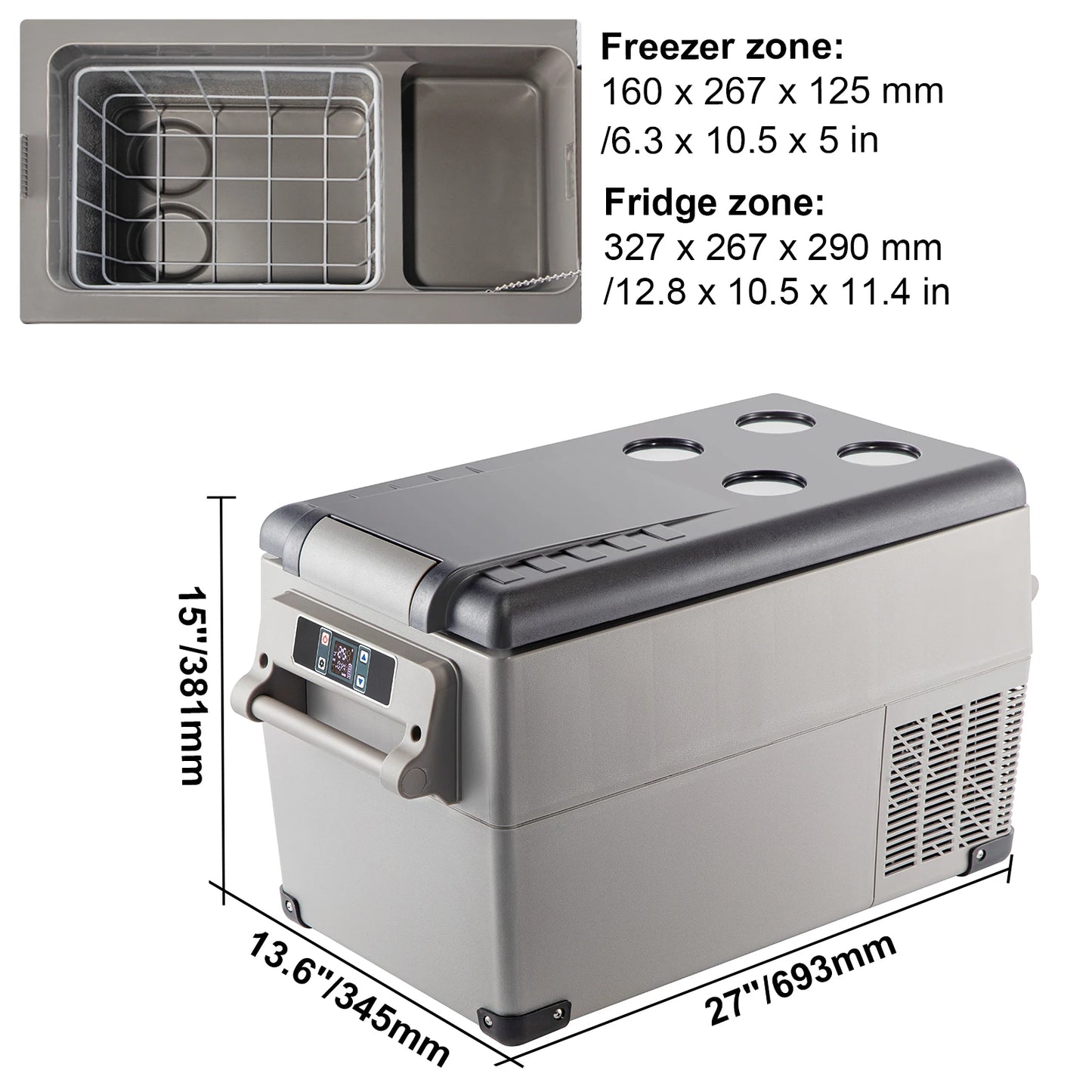 SucceBuy 35L Car Refrigerator Compressor Portable Small Refrigerator for Driving Travel Fishing Outdoor Home Use