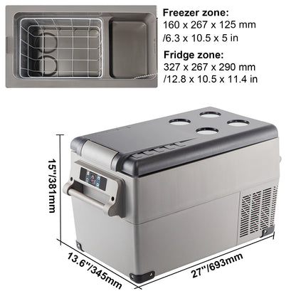 SucceBuy 35L Car Refrigerator Compressor Portable Small Refrigerator for Driving Travel Fishing Outdoor Home Use