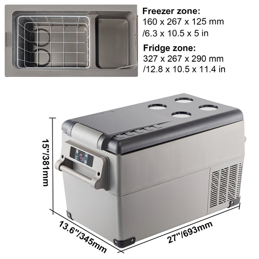 SucceBuy 35L Car Refrigerator Compressor Portable Small Refrigerator for Driving Travel Fishing Outdoor Home Use