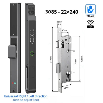 Smart Slot – Slimme Deurslot – Elektronisch Slot – Smart Lock – Slim Slot – 11 Ingangsmethoden – IP66 Weerbestendig - 3085 - 22x240 - QUORE