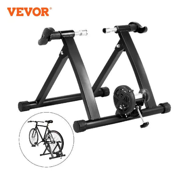 VEVOR Magnetic Indoor Bike Trainer Stand 750W Fluid Resistance 330LBS Bicycle Rear Easel Fits for Wheels 26"-29" Riding Exercise