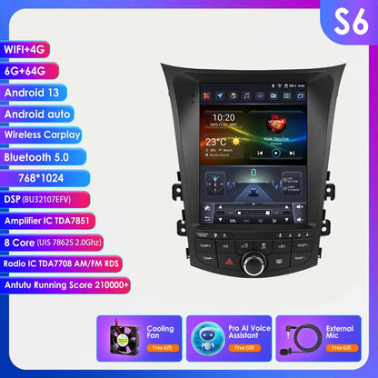 Multimedia Autoradio – 2-DIN Radio – Android Autoradio – GPS Navigatie – 9,7 Inch QLED Touchscreen – Android 14 Besturingssysteem – Draadloos CarPlay & Android Auto - QUORE