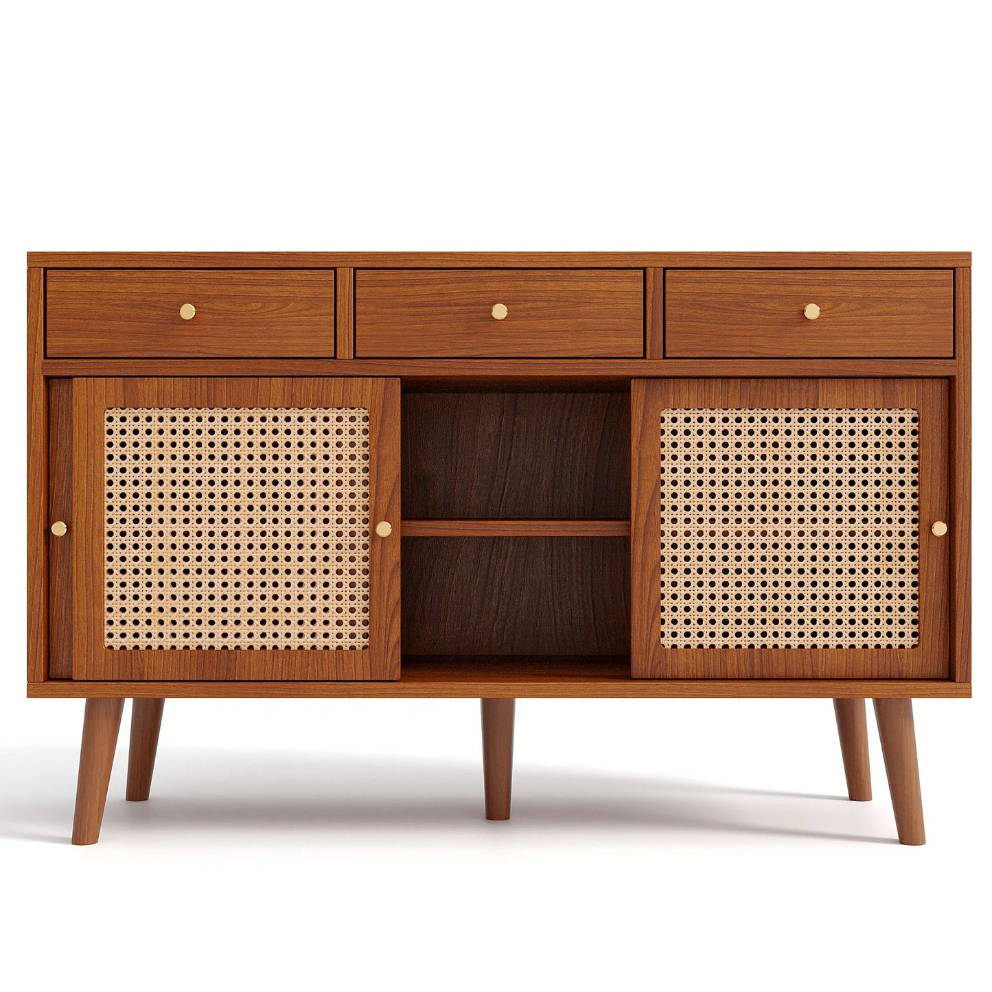Kast – Sideboard – Opbergkast – Dressoir – Walnootkleur – Verstelbare Planken – 120x40x78 Cm
