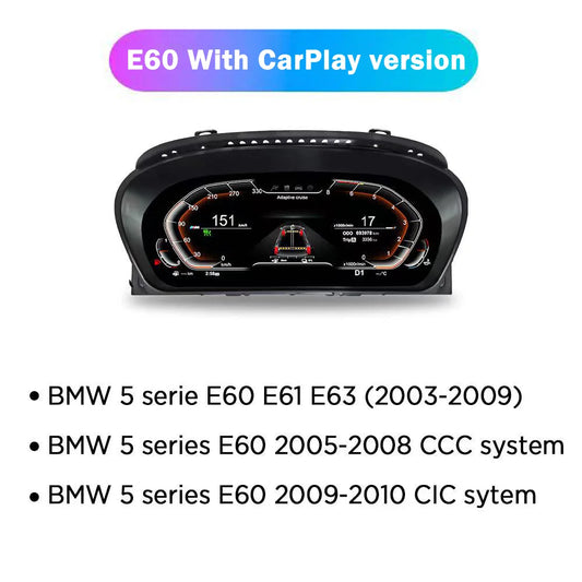 BMW Dashboard Display – Digitaal Instrumentenpaneel – Auto Scherm – Snelheidsmeter – LCD Cluster – 12,3 Inch HD Scherm – Plug & Play Installatie - QUORE