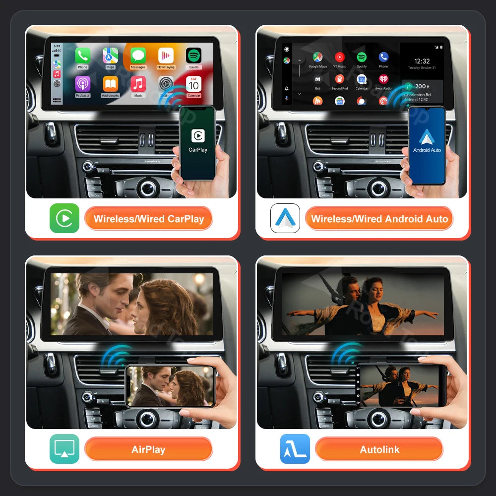 Multimedia Scherm – Autoradio Display – Touchscreen Navigatie – Auto Entertainment – Draadloos CarPlay Android Auto – 12,3 Inch Ultra-Dun – Linux Besturingssysteem