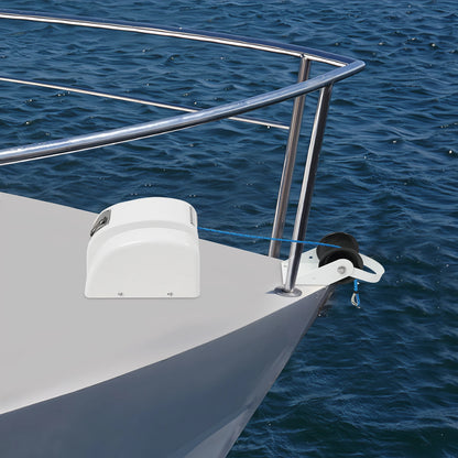 Elektrische Bootankerlier - Lier - Ankerschroef - Boot Anker - 12V - Draadloze Afstandsbediening – Maritiem Zoutwater Windlass Kit – Geschikt voor Ankers tot 45lb – Wit