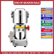 Kruidenmolen - Kruidenmolen Elektrisch - Specerijenmolen - Graanmolen - Kruidenmaler - Elektrische Koffie Molen - 800g - Zilver