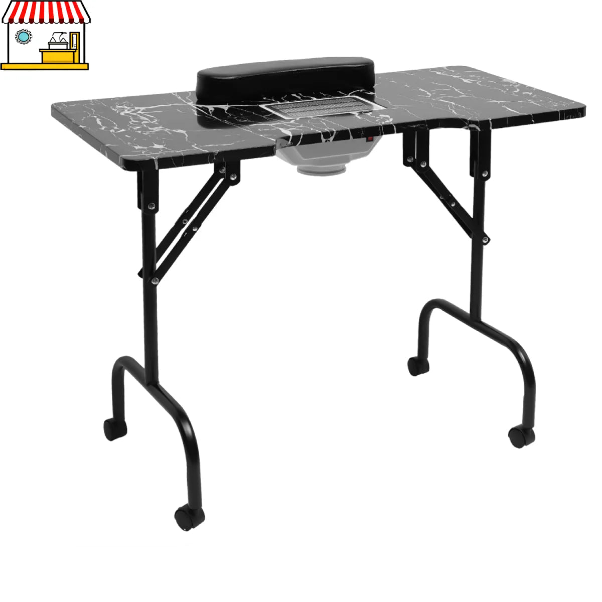 Nageltafel – Manicuretafel – Draagbare Tafel – Inklapbare Werktafel – Stofafzuiging Met Ventilator – 94x48 Cm Oppervlak - QUORE