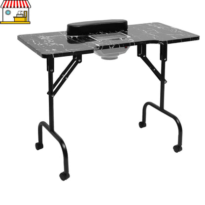 Nageltafel – Manicuretafel – Draagbare Tafel – Inklapbare Werktafel – Stofafzuiging Met Ventilator – 94x48 Cm Oppervlak - QUORE