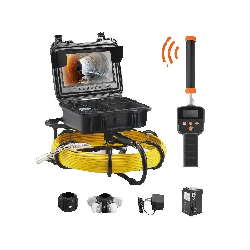 Pijpinspectiecamera – Rioolcamera – Leidingscanner – Inspectie-endoscoop – Waterdicht IP68 – 9 inch HD Scherm – 12 Verstelbare LED-lampjes – 512Hz Locator - 91M