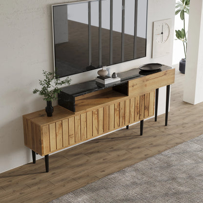 Tv-Meubel – Tv-Kast – Entertainmentmeubel – Mediameubel – 120 Cm Breed – Houten Afwerking