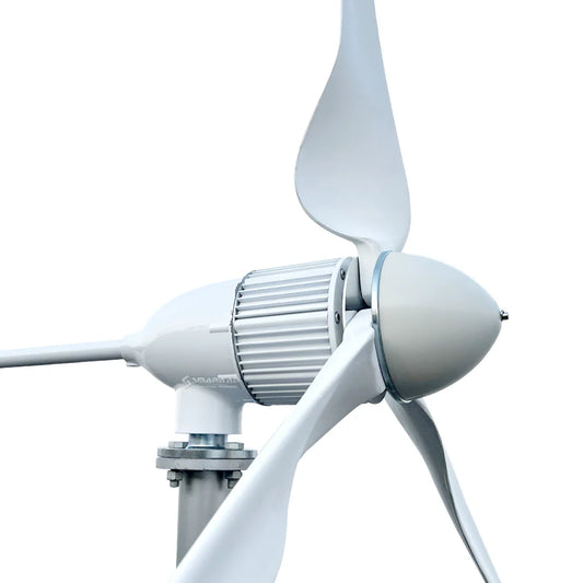 Windturbine – Windmolen – Windgenerator – Windenergie Opwekker – Stil En Efficiënt – 5 kW Vermogen – Aluminiumlegering - 48V - LCD-hybride Controller - QUORE