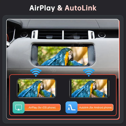 Wireless CarPlay Android Auto AI Box – Draadloze Interface Autoradio – Smartphone Connectiviteit – Mirror Link – AirPlay – Compatibel 8 Inch Scherm – Eenvoudige Plug & Play Installatie - QUORE