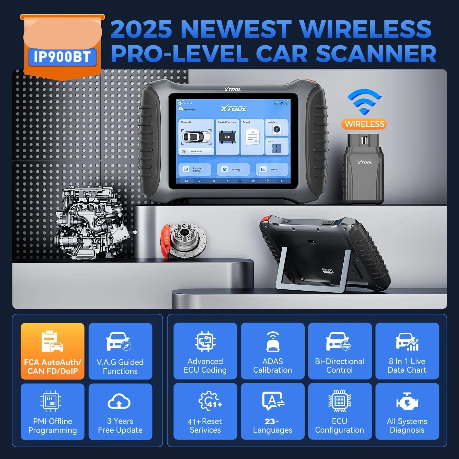 diagnoseapparaat auto – autoscanner – obd2 scanner – foutcodelezer – voertuigdiagnose – Bluetooth & WiFi – bi-directionele ECU-codering met 41+ resetfuncties - QUORE