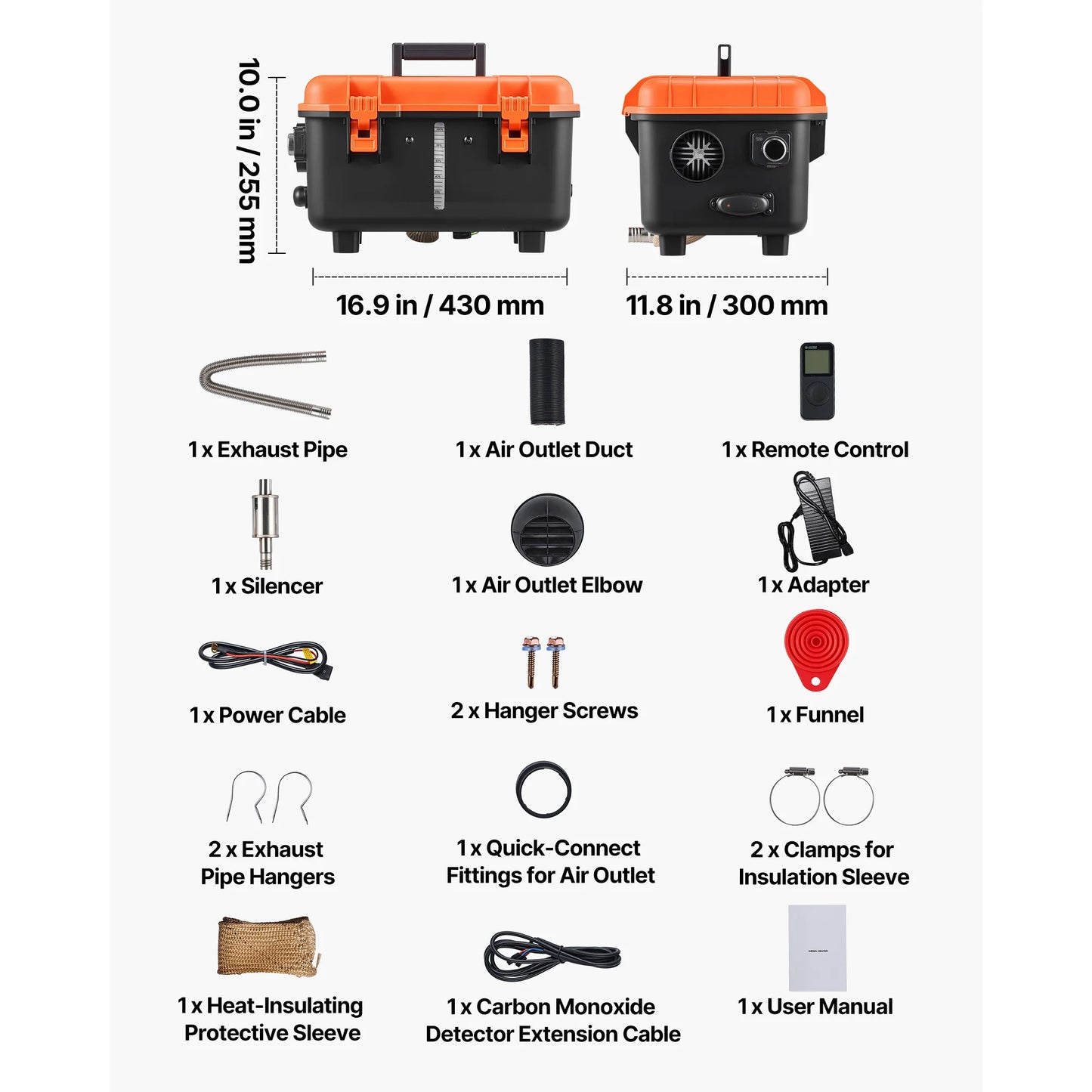 SucceBuy Diesel Heater 8KW DC 12V/24V, All in One Portable Diesel Air Heater with LCD Screen,  Low Noise, for Trucks, Vans, RVs