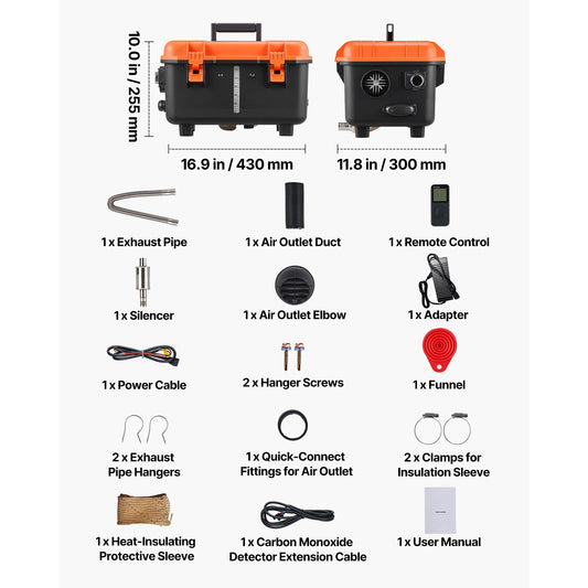SucceBuy Diesel Heater 8KW DC 12V/24V, All in One Portable Diesel Air Heater with LCD Screen,  Low Noise, for Trucks, Vans, RVs