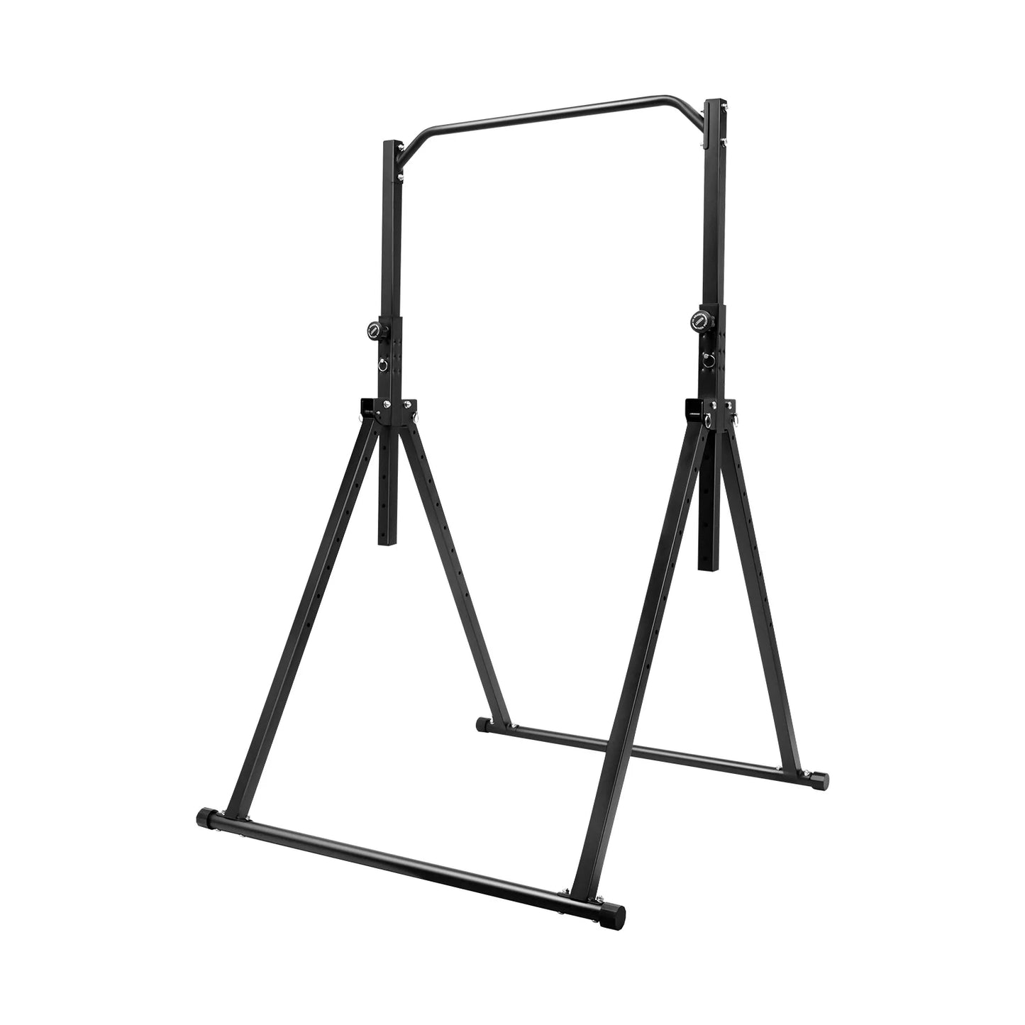 Triangulaire Pull-Up Station – Optrekstang – Klimrek – Fitnessstation – Trainingsrek – Zwart Carbonstaal – Verstelbare Hoogte 1,75-2,30m – Max Draagvermogen 200kg