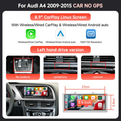 Multimediaspeler – Multimediasysteem – Infotainmentscherm – Touchscreen Display – Autodisplay – 8.9'' / 12.3'' Touchscreen – Draadloos CarPlay & Android Auto