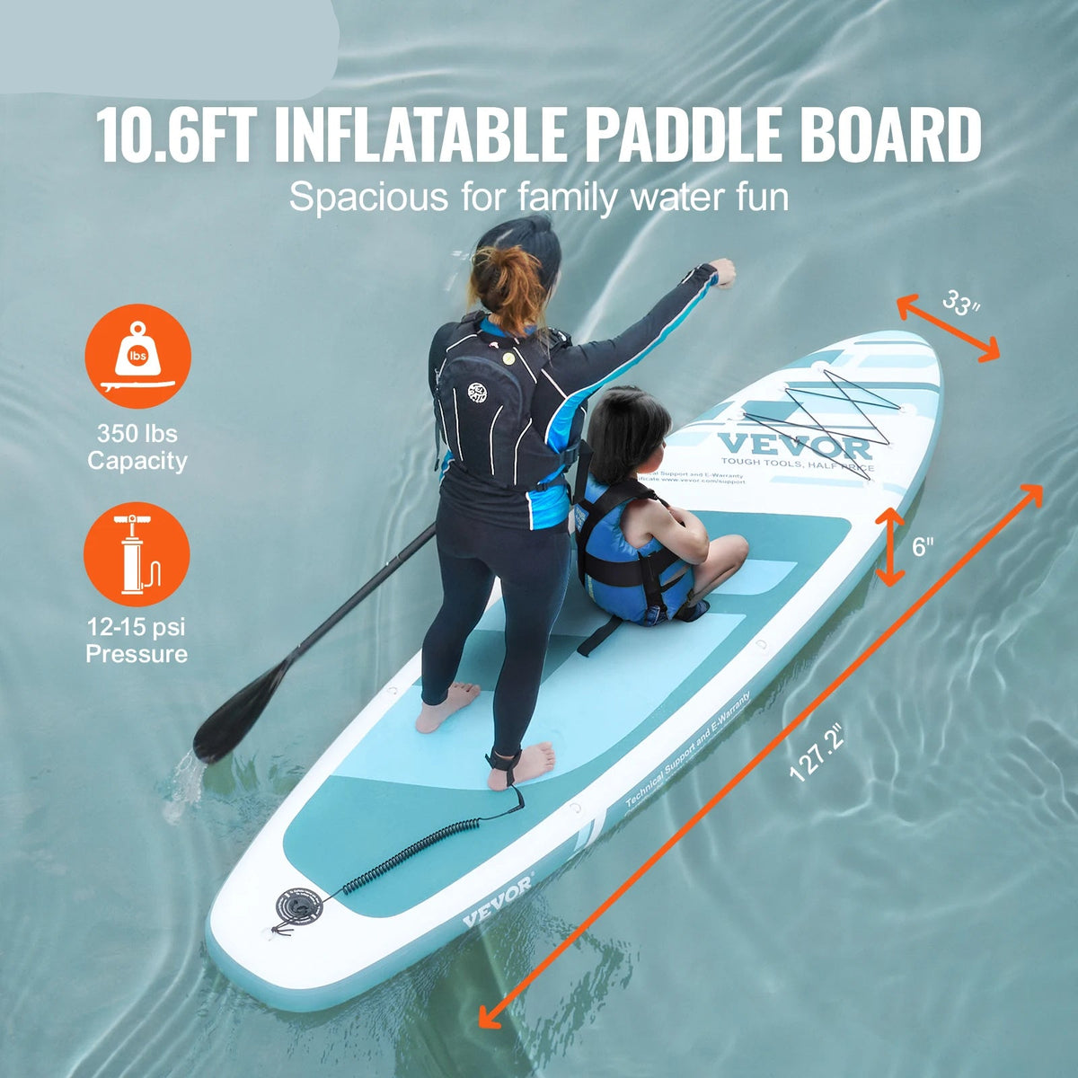 Sup Board - Supboard - Sup Board Opblaasbaar - Kayak - Paddle Board - Kajak - met SUP Board Pomp Paddle Fin Telefoontas Rugzak Enkelriem Reparatieset Antislip Dek - 11x33x6 Inch