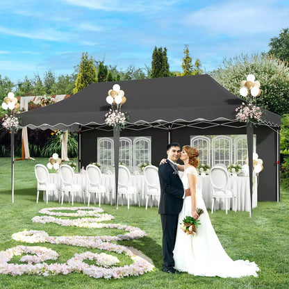Tuinpaviljoen - Partytent - Easy up Partytent - Paviljoen - Partytenten - Vouwbare - 3x6m - Zware - Waterdichte Gazebo - 6 Zijwanden - UV50+ Bescherming - Stevige Stalen Frame - en Opbergtas - Grijs