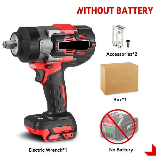 Slagmoersleutel - met Accu - Torque - Elektrische - 2800W - Slagschroevendraaier - 8000RPM - Borstelloze - 1/2 Inch - 18V - 2800Nm - Zonder Batterij