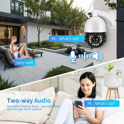 Beveiligingscamera - Camerabewaking - Draadloos - voor Buiten - 4K Ultra HD -30x Zoom - Tweerichtingsaudio - POE Videobewakingssysteem - WiFi - 8MP - Nachtzicht - IP66 - Wit - QUORE