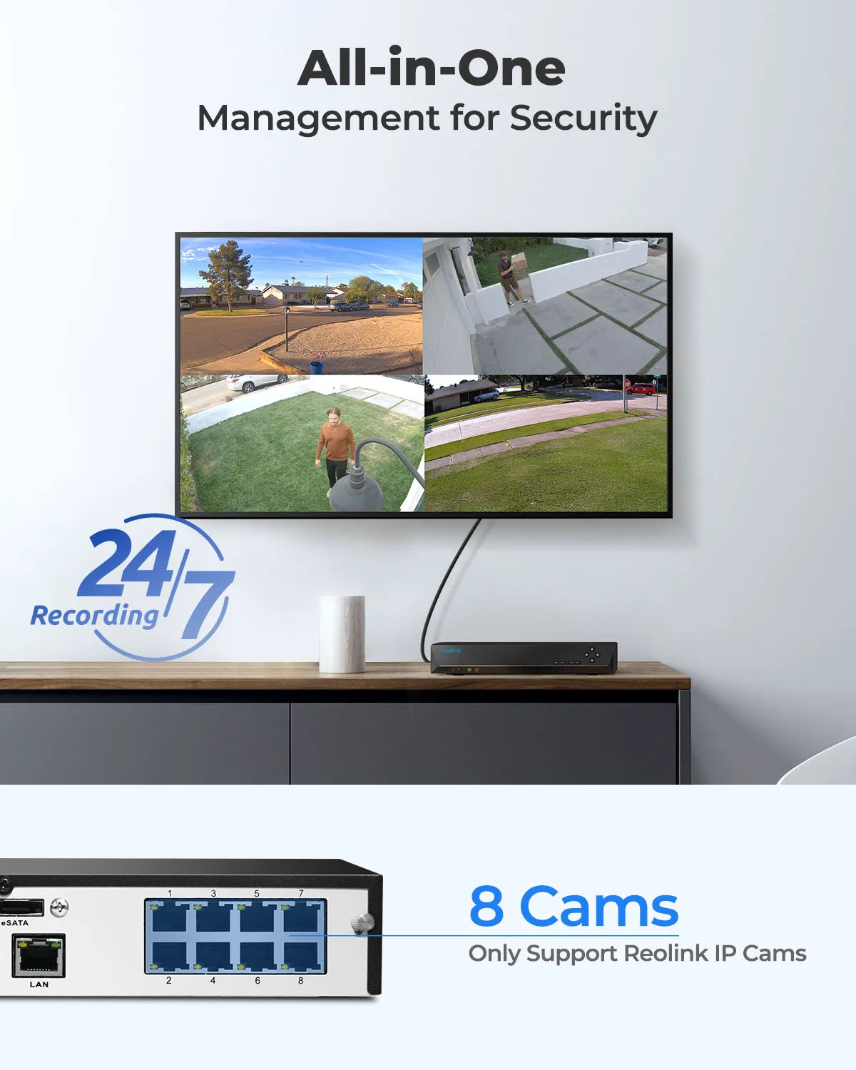 Network Video Recorder 8-kanaals – PoE NVR – IP Recorder – Beveiligingsrecorder – Video-opnameapparaat – 12MP Ultra HD – 12TB Opslagcapaciteit