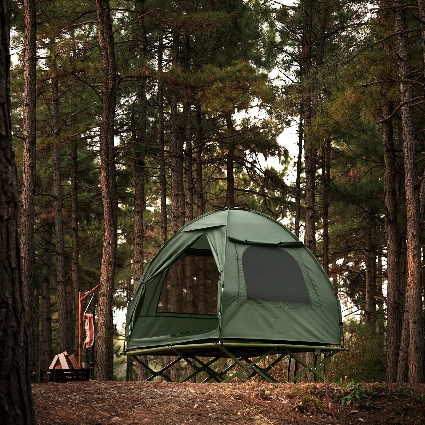 Campingtent - Opblaasbare Tent – Kampeertent – Lichtgewicht Tent – Outdoor Tent – Snelle Inflatie – Aluminium Frame – Compact Draagtas - Groen
