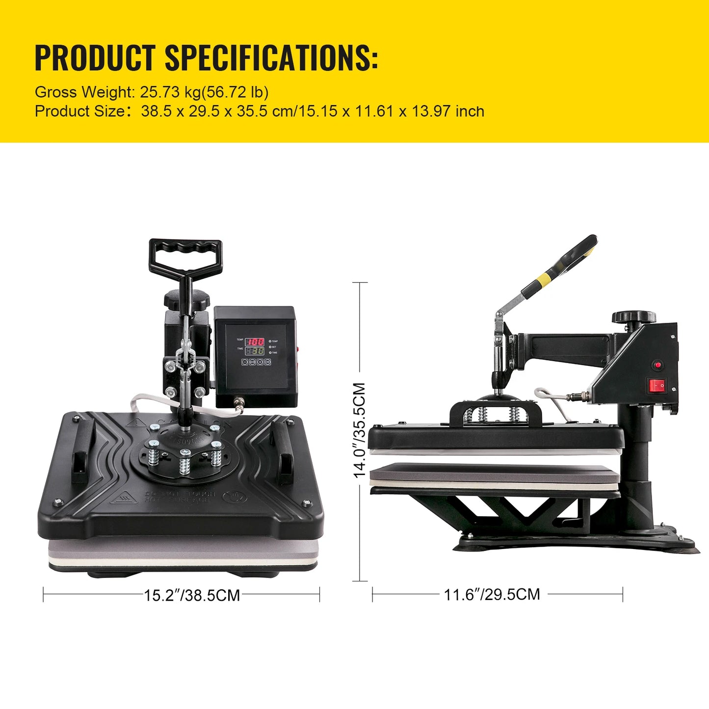 SucceBuy 5 6 8 in 1 Heat Press Machine T shirt Heat Transfer Printer Muntifunctional Sublimation Mug/Latte Mug/Hat/Plate/Bottle