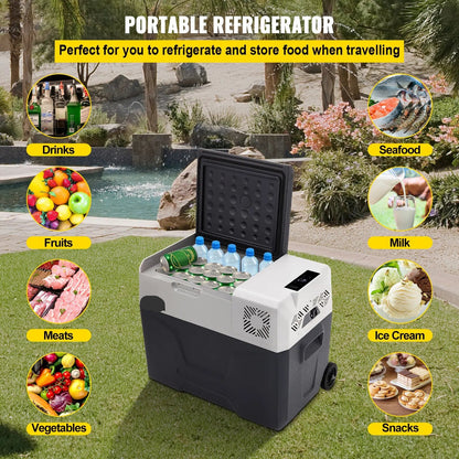 Elektrische Koelbox - Frigobox - Refrigerator - Car Fridge - Vriezer - Draagbaar - 50L - Dual Zone Compressor Koelbox - voor Auto, Camper, Boot & Thuisgebruik - Coolbox - Besturing via Bluetooth-app op smartphone