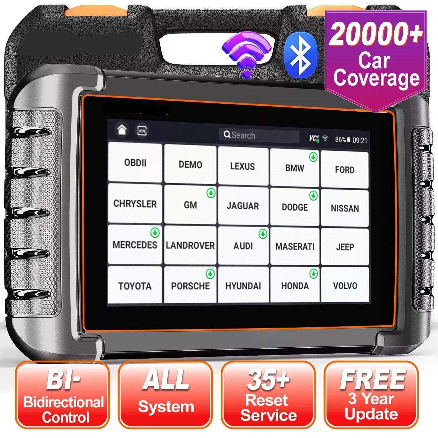 Diagnose- En Resetscanner – Auto Scanner – Foutcode Lezer – Storing Uitlezer – Systeemdiagnose – 7-Inch Scherm – WiFi Updates