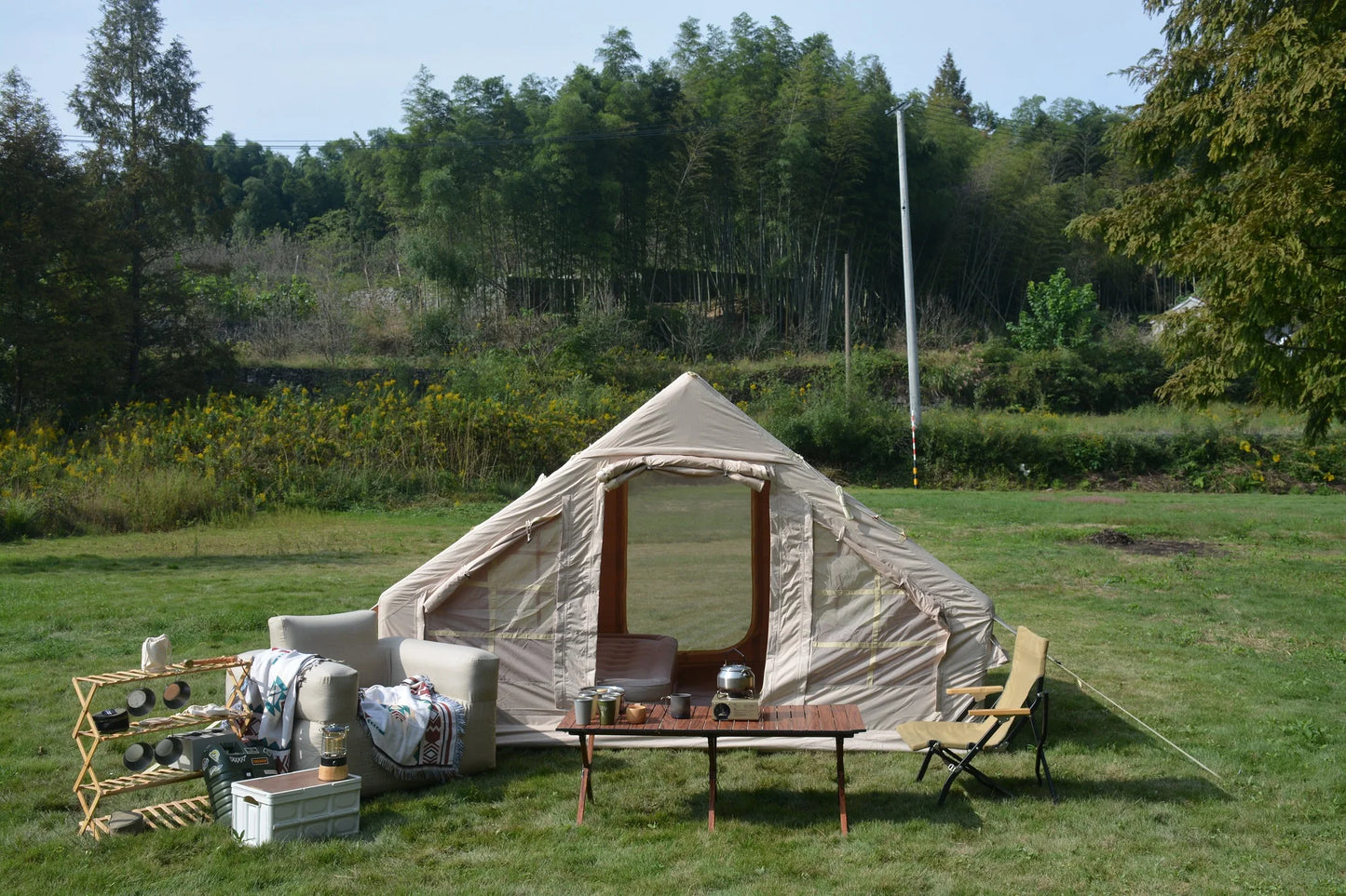 Opblaasbare Tent – Kampeertent – Air Shelter – Outdoor Tent – Camping Shelter – 4-6 Personen – Snelle Opzet – 300D Waterbestendig Polyester