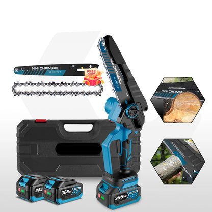 Kettingzaag - Snoeizaag - Takkenzaag - Handzaag - Draadloze - Elektrische - 8 Inch - Brushless Motor – 3500W - Handzaag voor Houtbewerking en Snoeiwerk - Inclusief 2x 18V Accu - QUORE