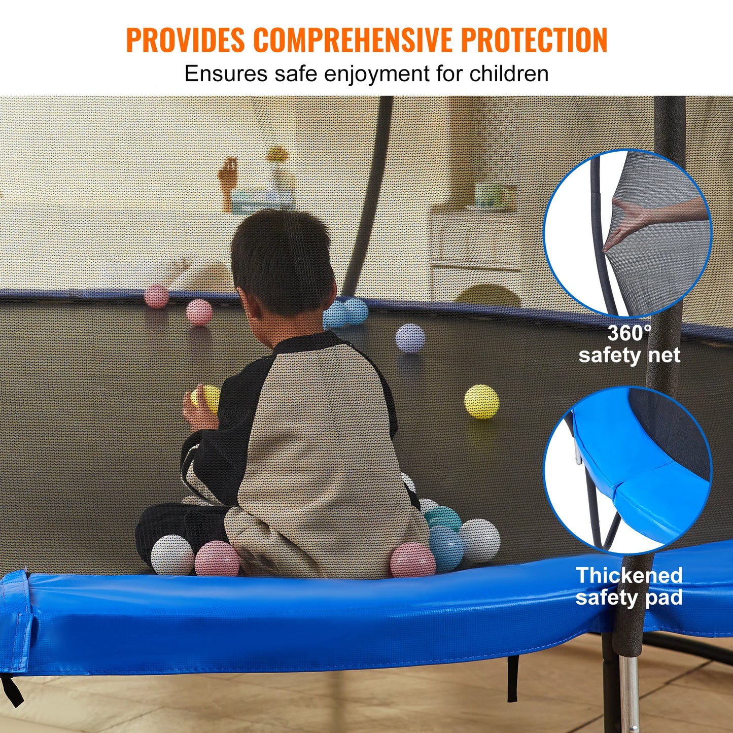 Trampoline - Rebounder - Trampoline met Veiligheidsnet - Tuintrampoline - 12ft - Stevige – Inclusief Springmat en Randbescherming – Geschikt voor Kinderen en Volwassenen – Outdoor Recreatief Gebruik