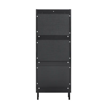 Schoenenkast – Schoenenrek – Schoenenopberger – Schoenenmeubel – Schoenenkast met Kleppen – Smal Ontwerp – MDF Wit – 50x130x19 cm